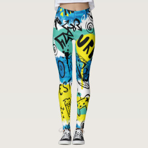 Monster Hand Drawn Kids Pattern Leggings
