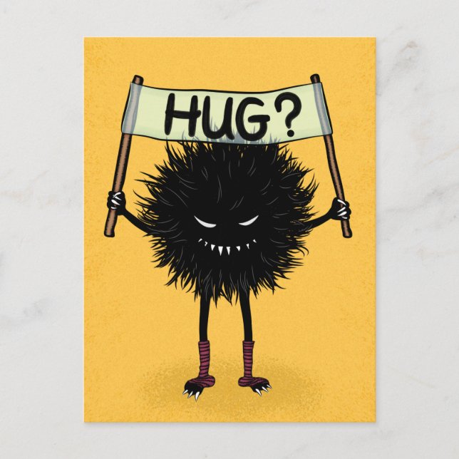 Monster Hug Cute Evil Character Postcard (Front)