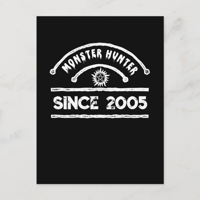 Monster Hunter Sigil Distressed Typography Holiday Postcard (Front)