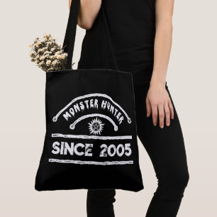 Monster Hunter Sigil Distressed Typography Tote Bag