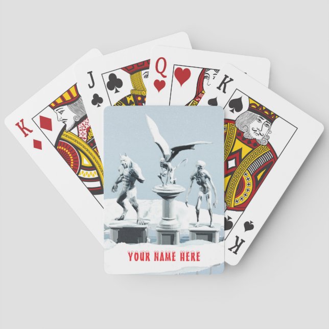 Monster ice sculptures playing cards (Back)