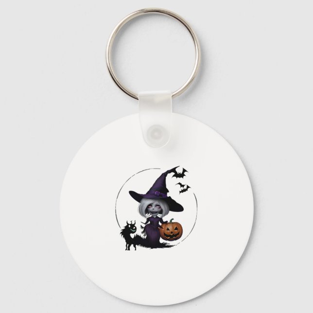 Monster In Halloween Sticker  Key Ring (Front)