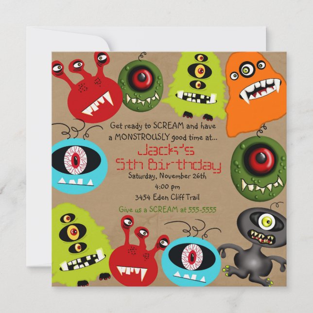Monster  Invitations (Front)