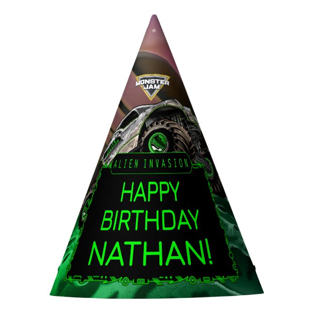 Monster Jam - Alien Invasion Birthday Party Hat (Front)