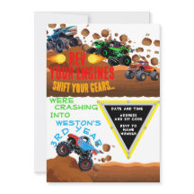 Monster Jam birthday invitation