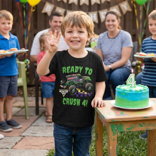 Monster Jam Grave Digger Ready to Crush Birthday Tri-Blend Shirt
