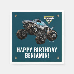 Monster Jam Megalodon Birthday Napkin