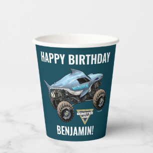 Monster Jam Megalodon Birthday Paper Cups