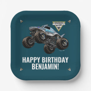 Monster Jam Megalodon Birthday Paper Plate