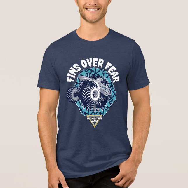 Monster Jam Megalodon - Fins Over Fear Tri-Blend Shirt (Front)