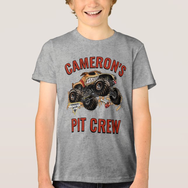 Monster Jam - Monster Mutt Birthday Pit Crew Tri-Blend Shirt (Front)
