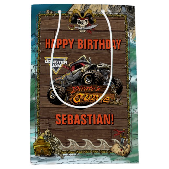 Monster Jam - Pirate's Curse Birthday Medium Gift Bag (Front)