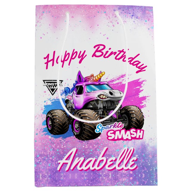 Monster Jam - Sparkle Smash Birthday Medium Gift Bag (Front)