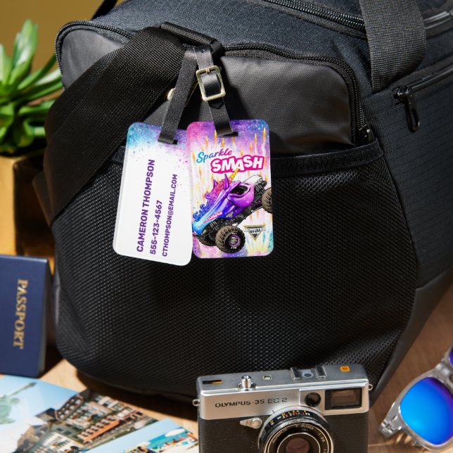 Monster Jam Sparkle Smash Luggage Tag (Front & Back)