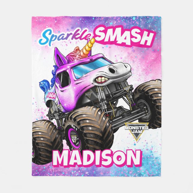Monster Jam Sparkle Smash - Personalised Fleece Blanket (Front)
