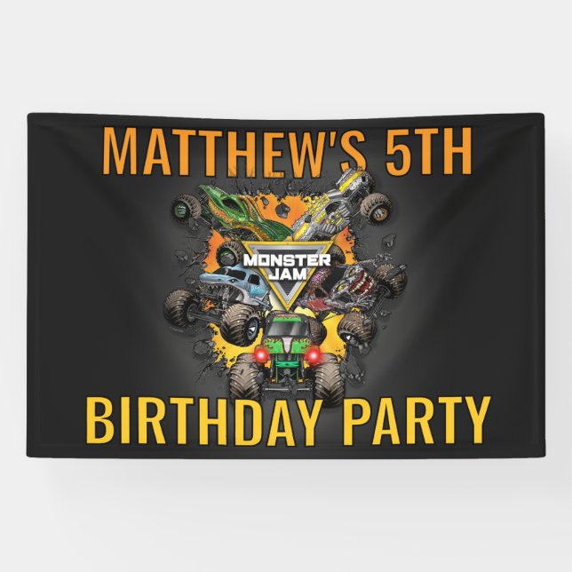 Monster Jam Trucks Birthday Banner (Horizontal)