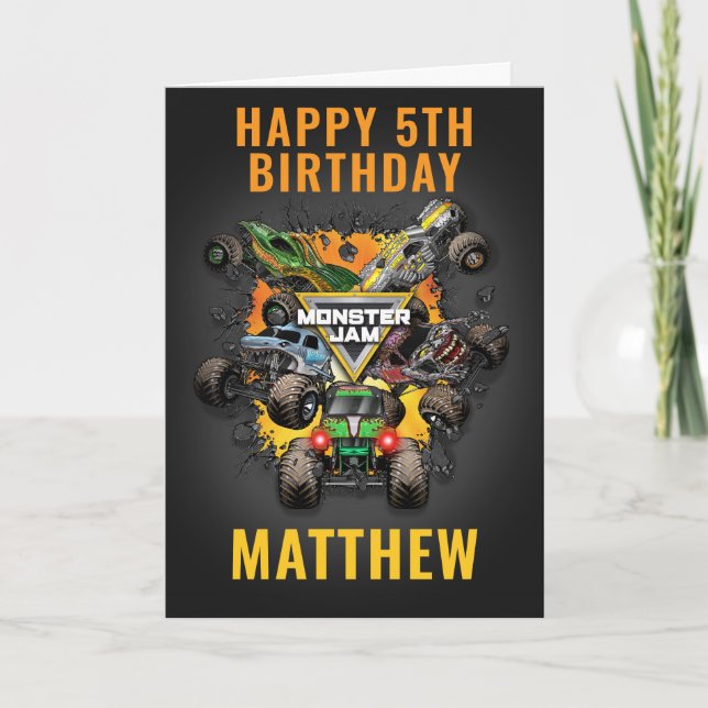 Monster Jam Trucks Birthday  Card (Front)