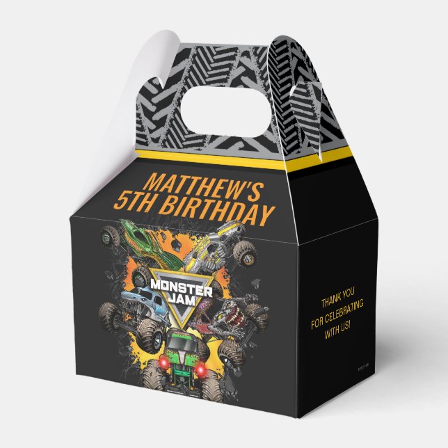 Monster Jam Trucks Birthday Favour Box (Front Side)