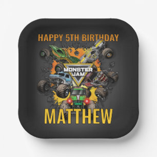 Monster Jam Trucks Birthday Paper Plate