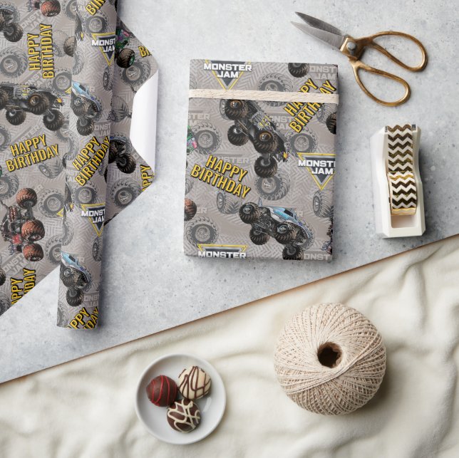 Monster Jam Trucks Birthday Wrapping Paper (Crafts)