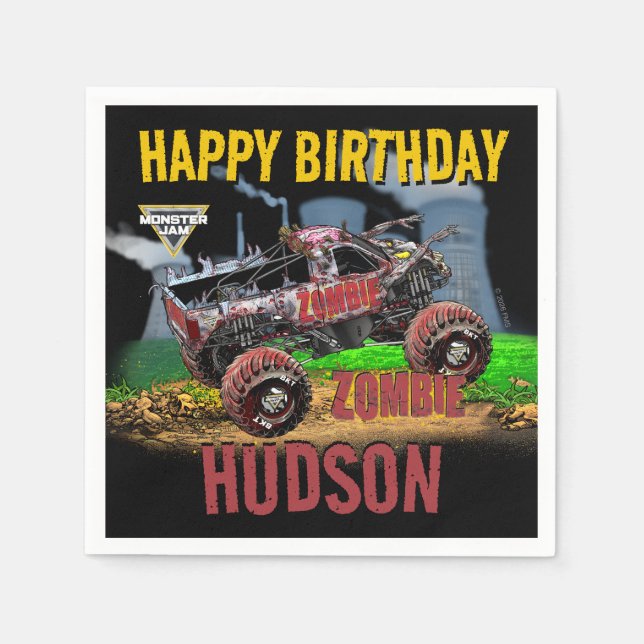 Monster Jam - Zombie Birthday Napkin (Front)
