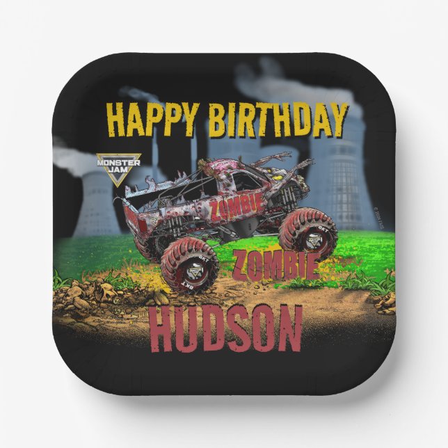 Monster Jam - Zombie Birthday Paper Plate (Front)