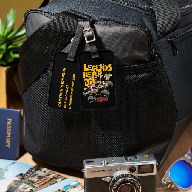 Monster Jam Zombie Luggage Tag (Front & Back)