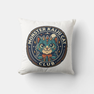 Monster Kaiju Cat Cat Graphic Tee Art - Monster Ka Cushion