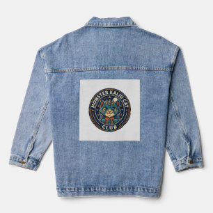 Monster Kaiju Cat Cat Graphic Tee Art - Monster Ka Denim Jacket