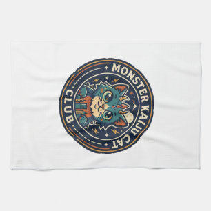 Monster Kaiju Cat Cat Graphic Tee Art - Monster Ka Tea Towel