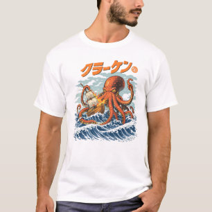 Monster Kraken Retro Japanese Kaiju Art T-Shirt