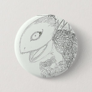 monster lizard cartoon 6 cm round badge