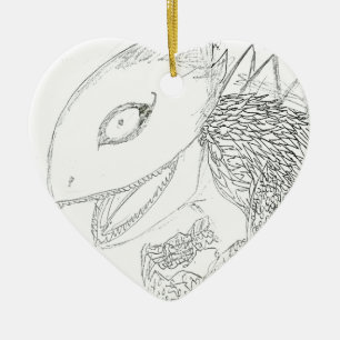 monster lizard cartoon ceramic tree decoration