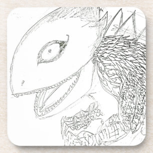 monster lizard cartoon coaster