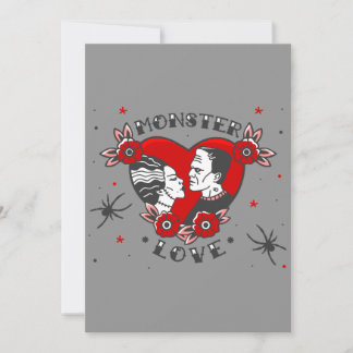 monster love rockabilly frankenstein valentine invitation