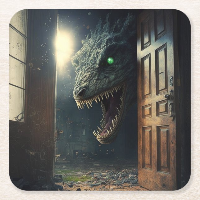 monster lurk square paper coaster (Front)
