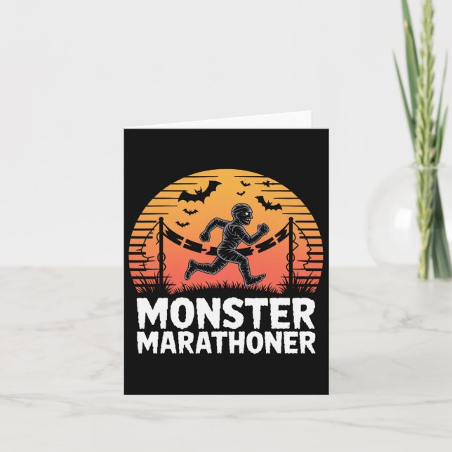 Monster Marathoner Halloween Mummy Runner  Card (Front)