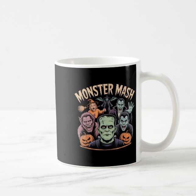 Monster Mash Clic Halloween Monsters Spooky Horror Coffee Mug (Right)