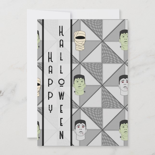 Monster Mash Grey Invitation (Front)