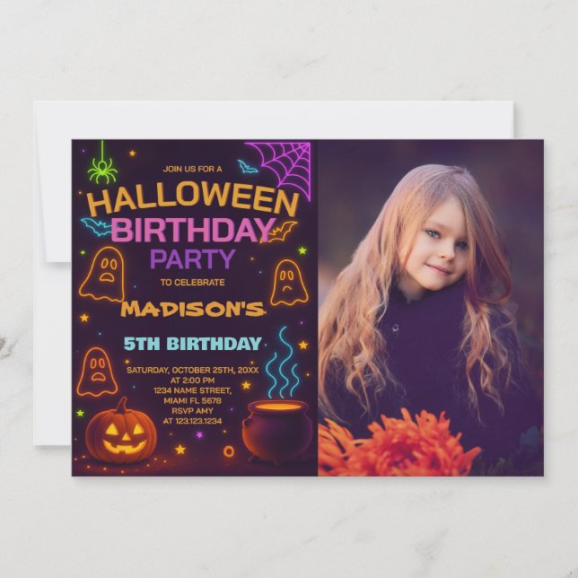 Monster Mash Halloween Birthday Invitation (Front)