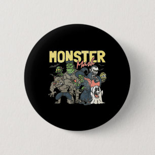 Monster Mash Happy Halloween Spooky Season Trick O 6 Cm Round Badge