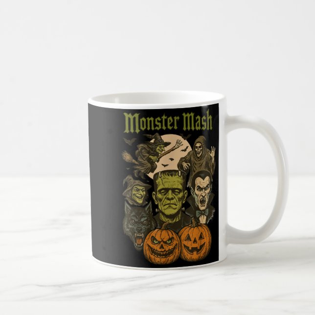 Monster Mash Retro Halloween Funny Monster Soky Wo Coffee Mug (Right)