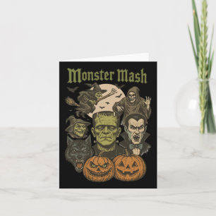 Monster Mash Retro Halloween Funny Monster Spooky  Card