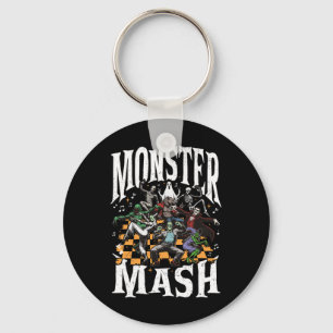 Monster Mash Retro Halloween Funny Monster Spooky Key Ring
