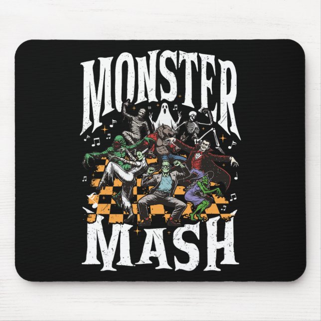 Monster Mash Retro Halloween Funny Monster Spooky  Mouse Pad (Front)