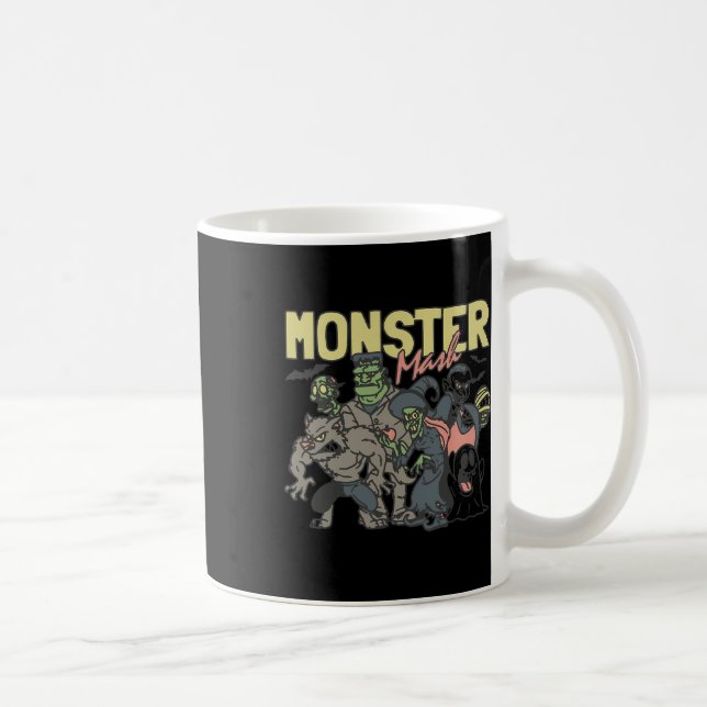 Monster Mash Vintage Ghost Halloween  Coffee Mug (Right)