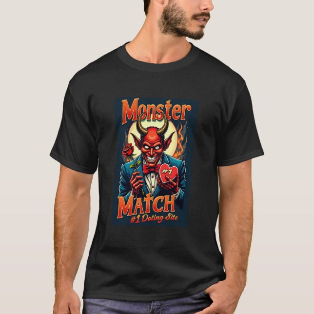 Monster Match Dating Website The Devil Edition T-Shirt (Front)