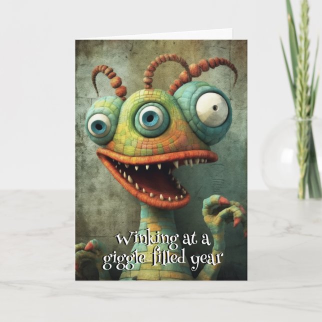 Monster Mayhem...Chuckle Cyclops Birthday card (Front)