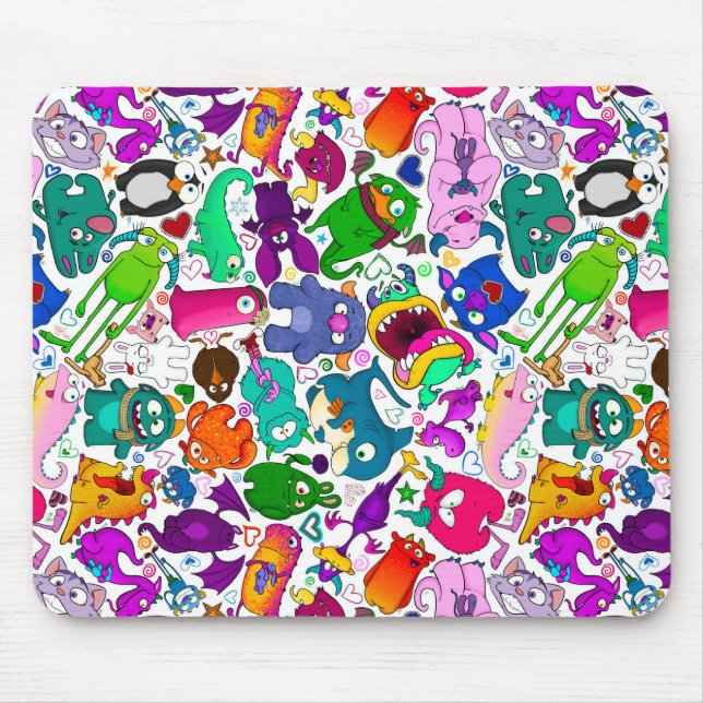 Monster Menagerie pattern  Mouse Pad (Front)