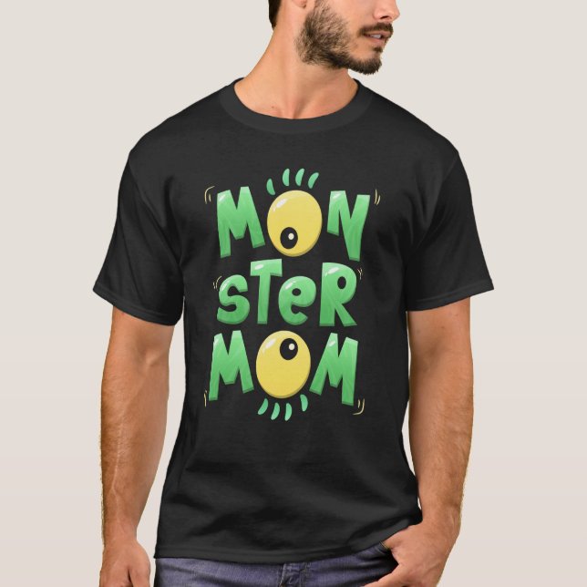 Monster Mom Halloween Mommy Scary Monster Eyes T-Shirt (Front)